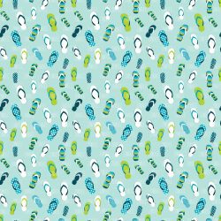 Blue Green Flip Flop Collage seamless (vinyl)