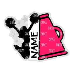 Cheerleader Tag Acrylic Blank- Sticker- UV DTF (2 inch) NO HOLE