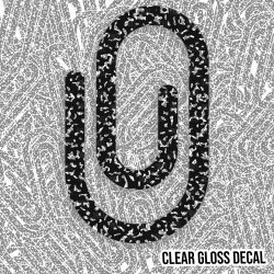 Composition Chubby Paperclip kiss cut sticker (3.5 inch) CLEAR GLOSS