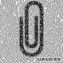 Composition Skinny Paperclip kiss cut sticker (3.5 inch) CLEAR GLOSS
