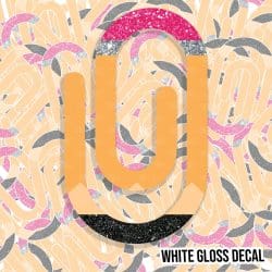 Pencil Chubby Paperclip kiss cut sticker (3.5 inch) WHITE GLOSS