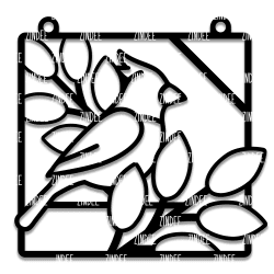 Cardinal Bird Resin Art Outline