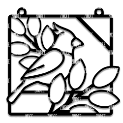 Cardinal Bird Resin Art Outline
