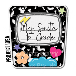 Comp Notebook Teacher Name Acrylic Sign Kit