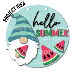 Alternative view of Gnome Summer Watermelon- Acrylic Sign Kit
