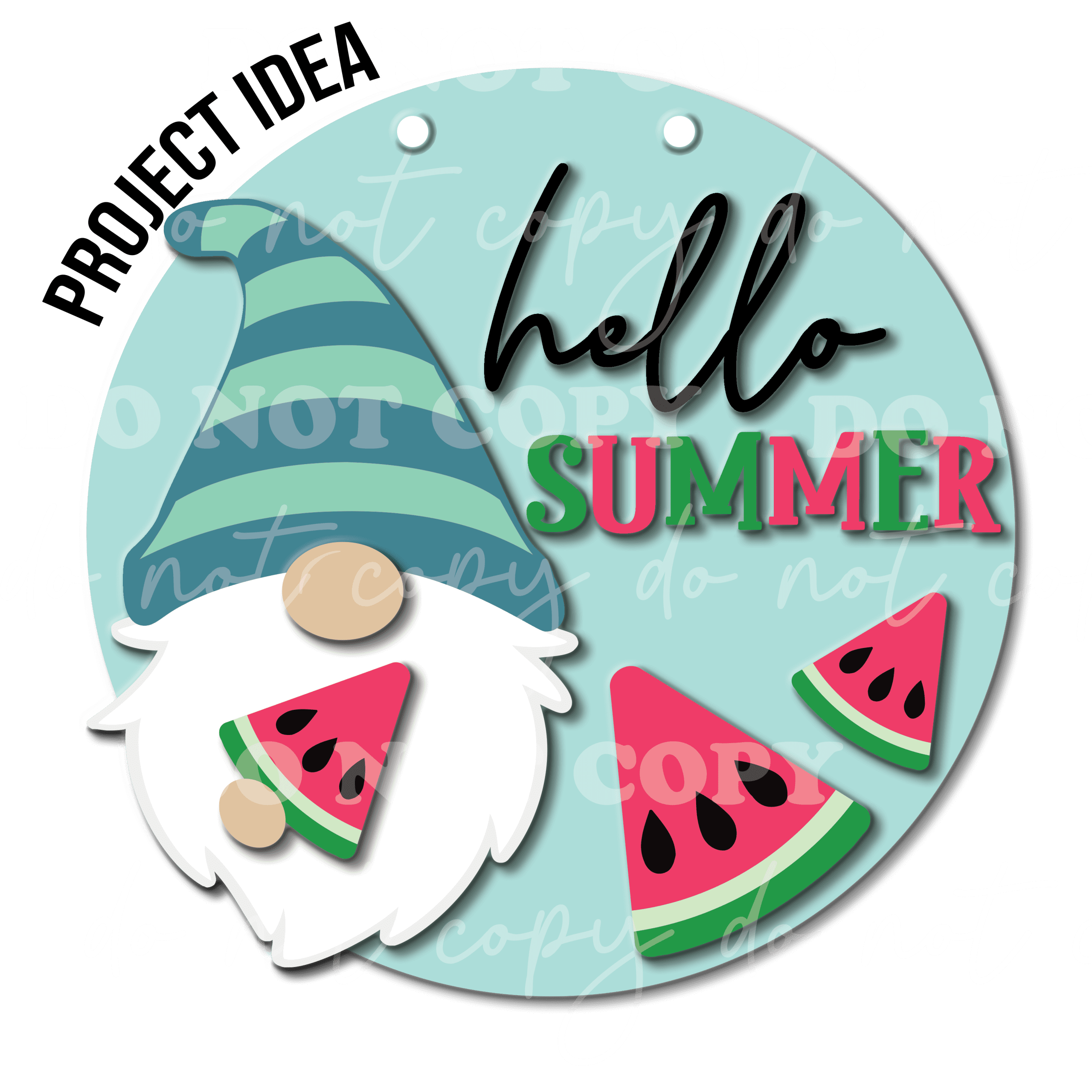 Gnome Summer Watermelon- Acrylic Sign Kit - Image 2