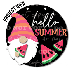 Gnome Summer Watermelon- Acrylic Sign Kit