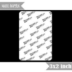 Rectangle 3X2 inch NO HOLE (White Acrylic)