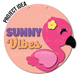 Alternative view of Sunny Vibes Flamingo- Acrylic Sign Kit