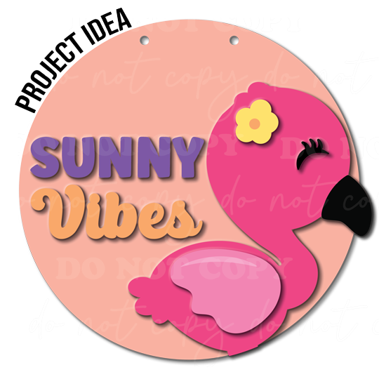 Sunny Vibes Flamingo- Acrylic Sign Kit - Image 2