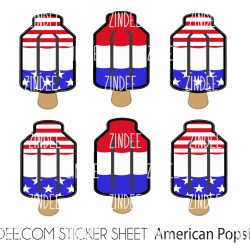 American Popsicle (sticker sheet) .6" White Gloss