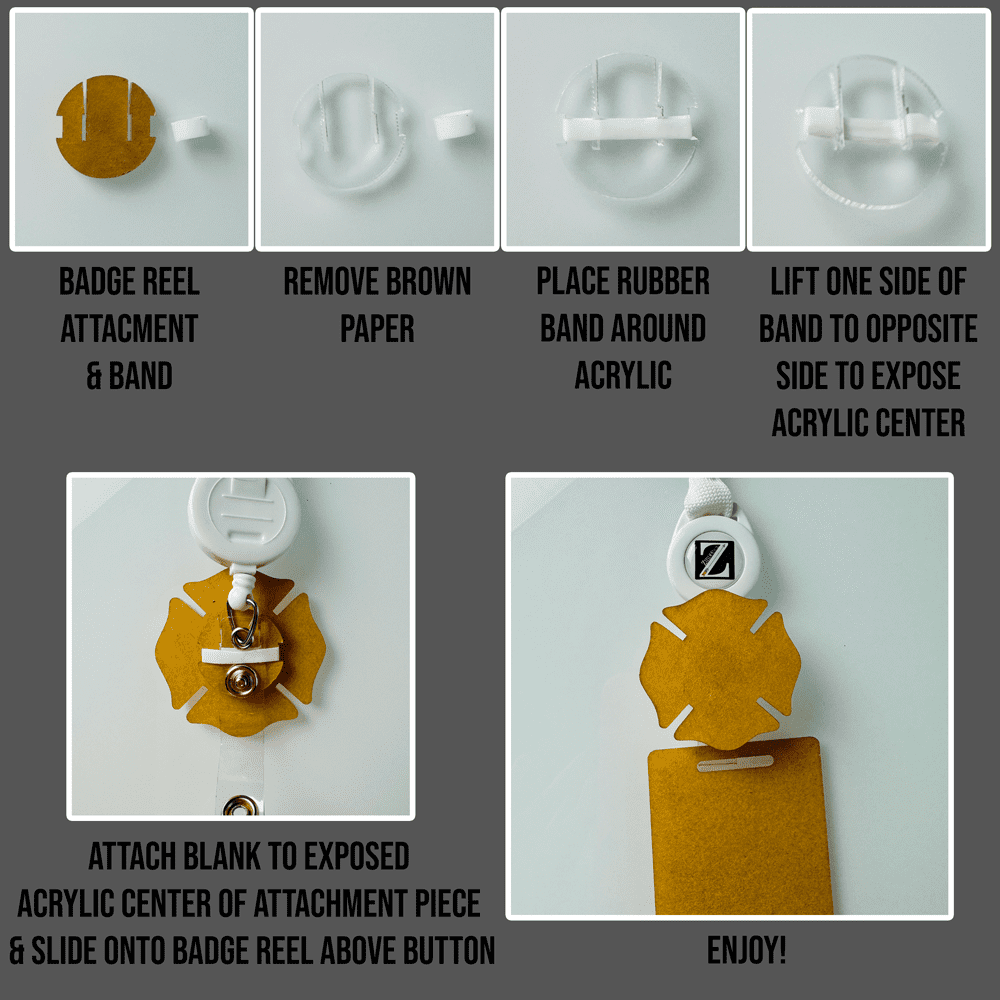 Badge Reel Attachment Piece 1" (White Acrylic) - Image 2