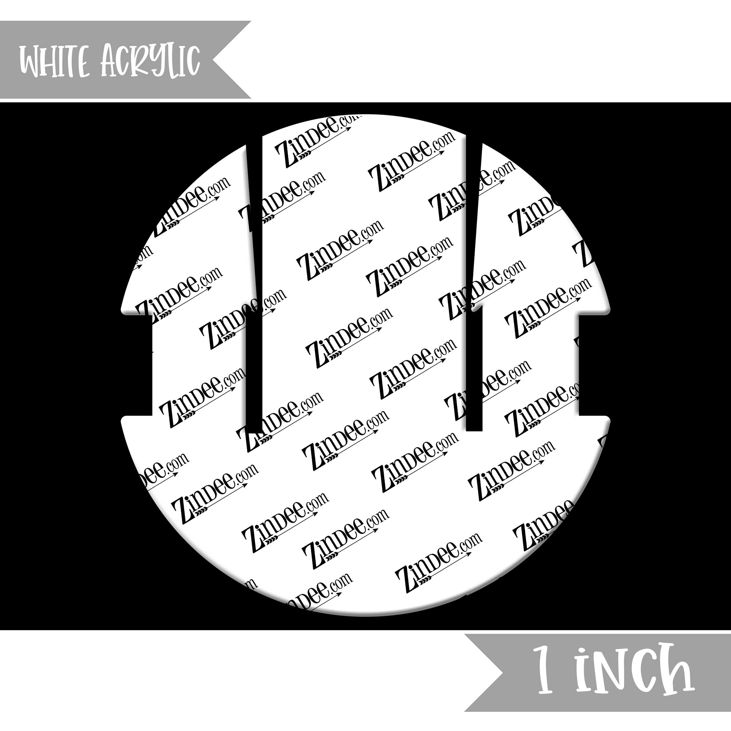 Badge Reel Attachment Piece 1" (White Acrylic)