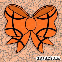 Basketball Simple Bow Kiss Cut Sticker (CLEAR GLOSS)