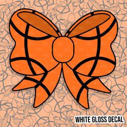 Basketball Simple Bow Kiss Cut Sticker (WHITE GLOSS)