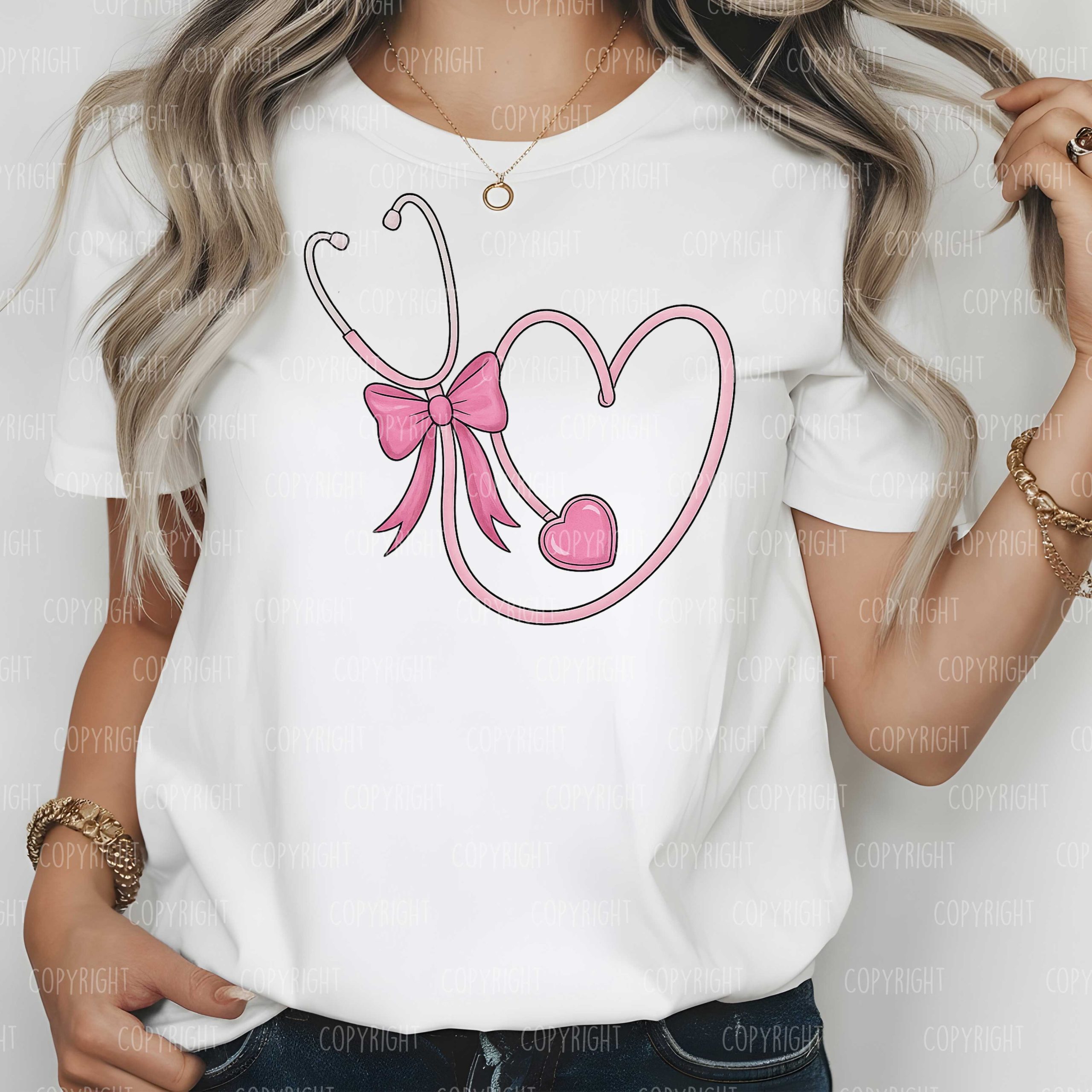 Coquette Stethoscope Bow DTF Transfer