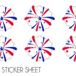 Firework (sticker sheet) .6" White Gloss