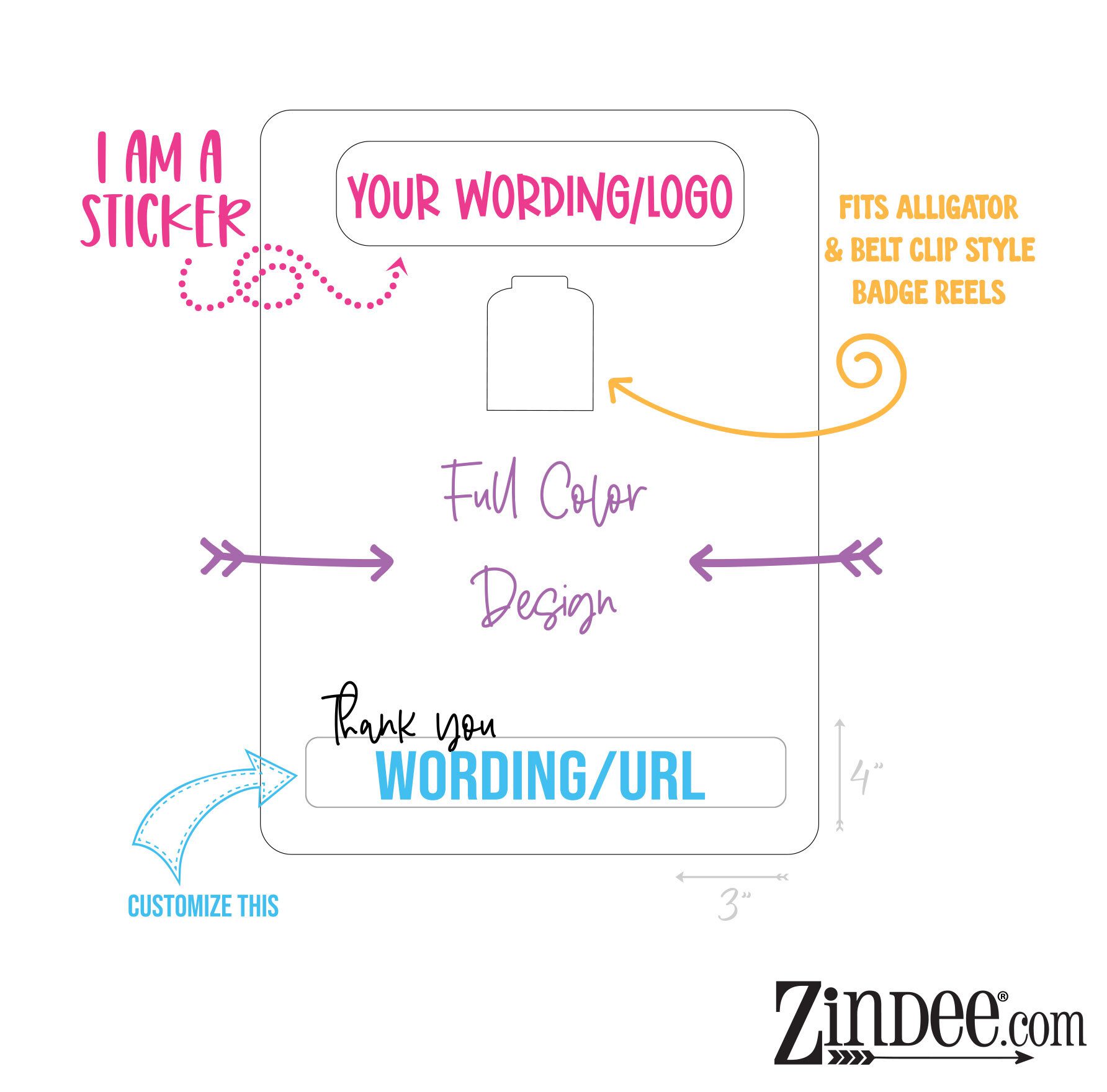 CUSTOM Badge Reel Display Card