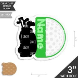 Golf Tag – Acrylic Keychain Blank (3") | Optional Sticker or UV DTF - Image 3