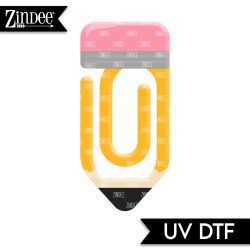 Pencil Paperclip Bookmark UV DTF Decal (matches acrylic blank)