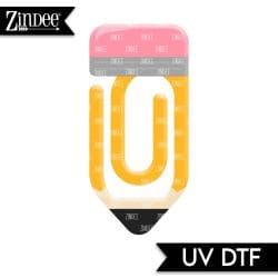 Pencil Paperclip Bookmark UV DTF Decal (matches acrylic blank)