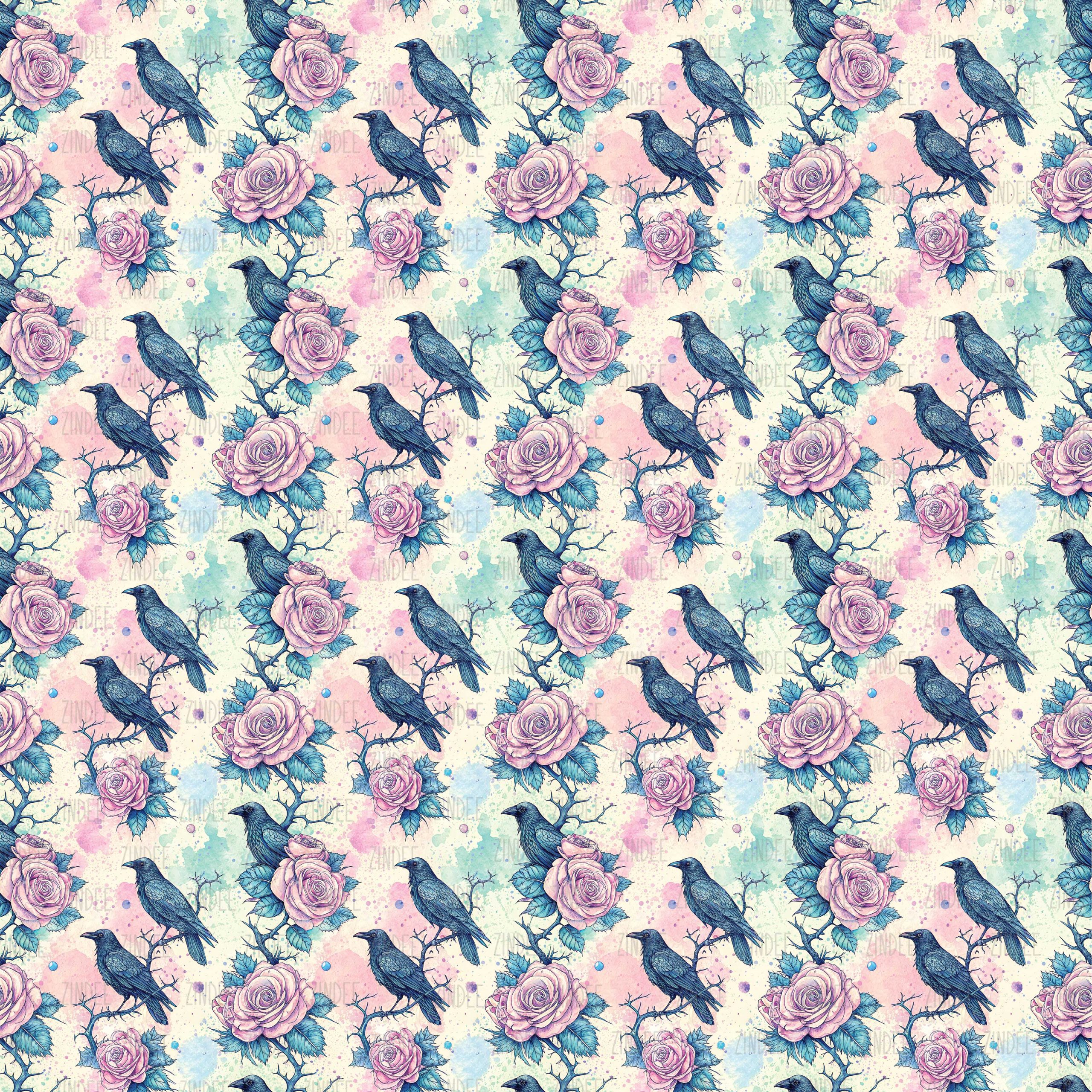 Black Birds And Roses seamless (vinyl)