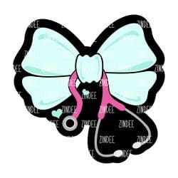 Coquette Stethoscope Bow – Acrylic Keychain Blank (2.5") | Optional Sticker or UV DTF