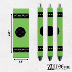 Green Crayon VINYL Pen Wrap