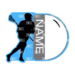 Lacrosse Tag (BOY) Acrylic Blank- Sticker- UV DTF (3 inch)