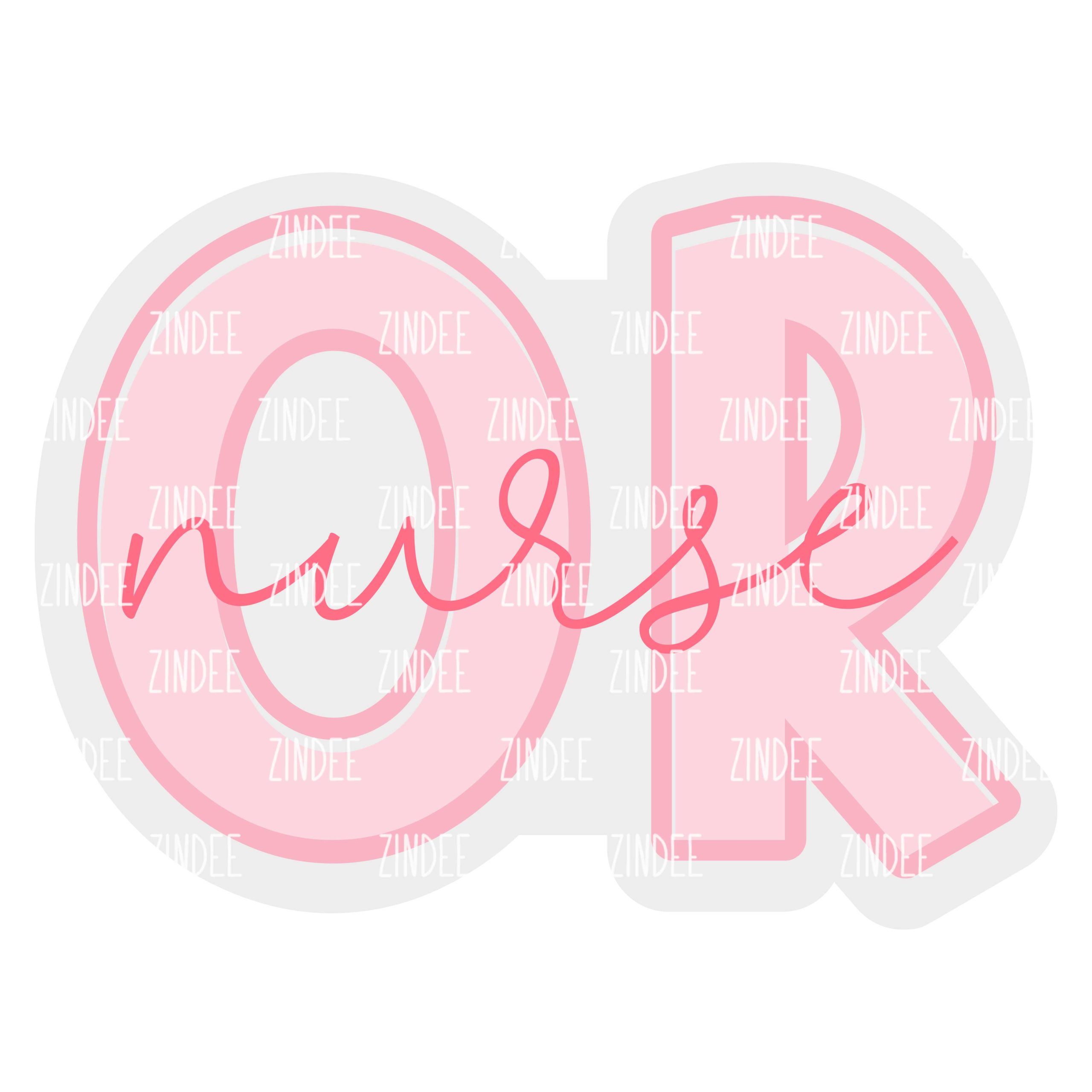 OR Nurse Script Acrylic Blank- Sticker- UV DTF (2 inch) NO HOLE