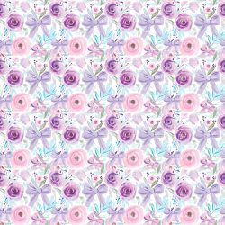Pastel Floral Bows seamless (vinyl)