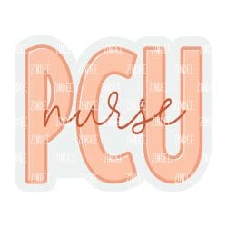 PCU Nurse Script – Acrylic Badge Reel Blank (2") No Hole | Optional Sticker or UV DTF