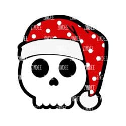 Santa Skull – Acrylic Badge Reel Blank (2") No Hole | Optional Sticker or UV DTF