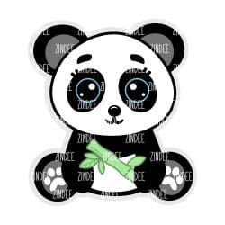 Sitting Panda – Mini Acrylic Charm Blank (1.5") | Optional Sticker or UV DTF