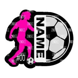 Soccer Ball Tag (GIRL) – Acrylic Badge Reel Blank (2") No Hole | Optional Sticker or UV DTF