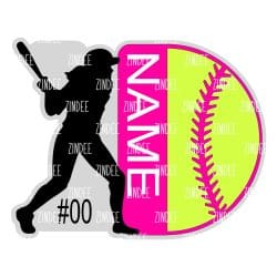 Softball Tag – Acrylic Keychain Blank (2.5") | Optional Sticker or UV DTF