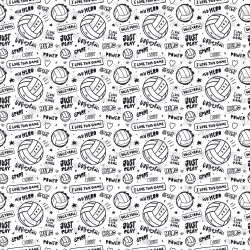 Volleyball Abstract Black White seamless (vinyl)