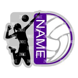 Volleyball Tag Acrylic Blank- Sticker- UV DTF (2 inch) NO HOLE