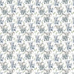 Baby Elephant And Leaves seamless (vinyl)