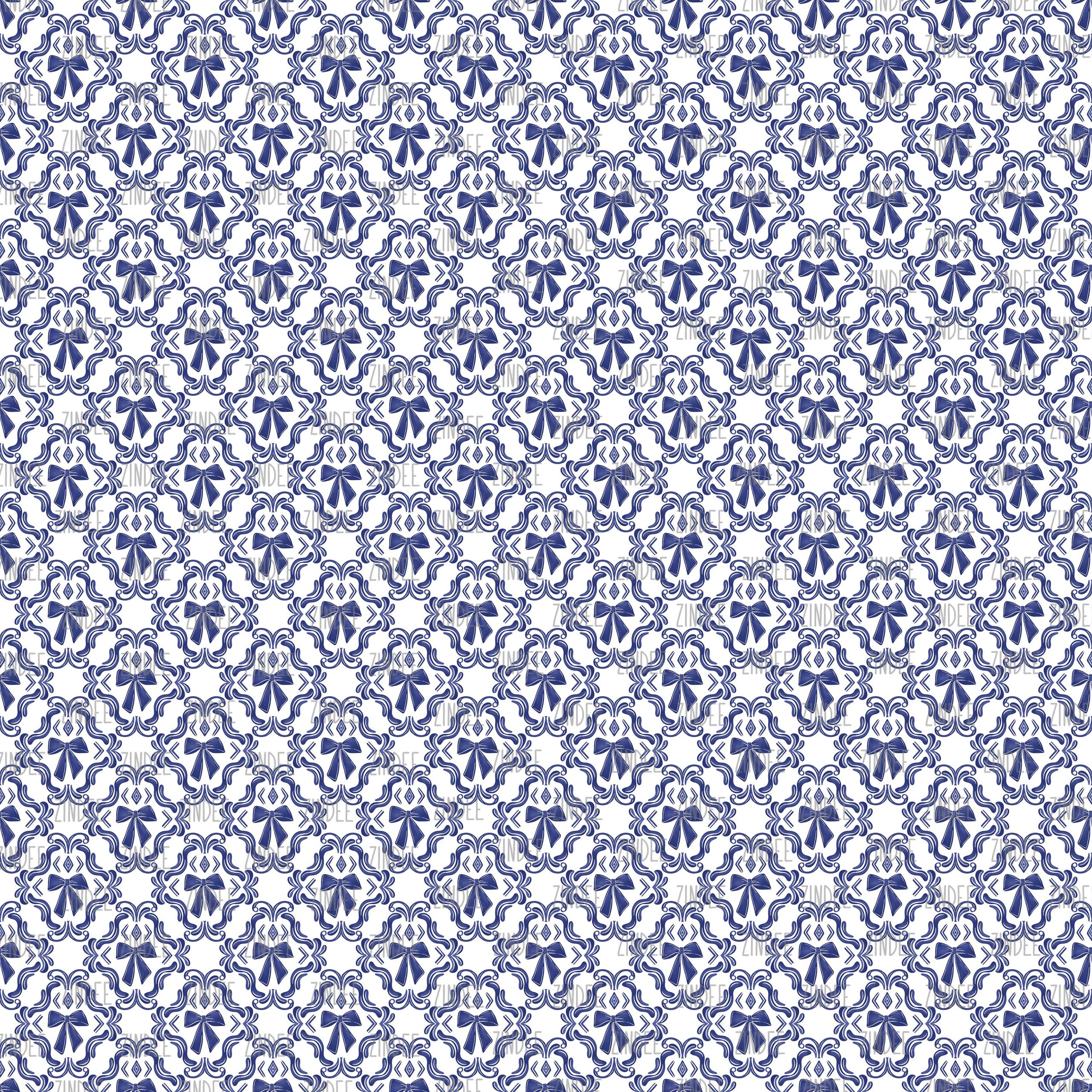 Blue Coquette Bow seamless (vinyl)