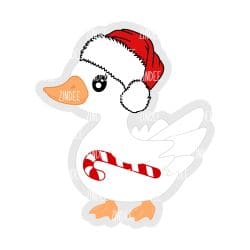 Goose With Santa Hat – Acrylic Badge Reel Blank (2") No Hole | Optional Sticker or UV DTF