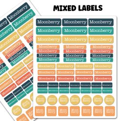 Name Labels- Adhesive - Dishwasher Safe - Mixed