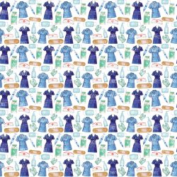 Nurse Watercolor Pattern seamless (vinyl)