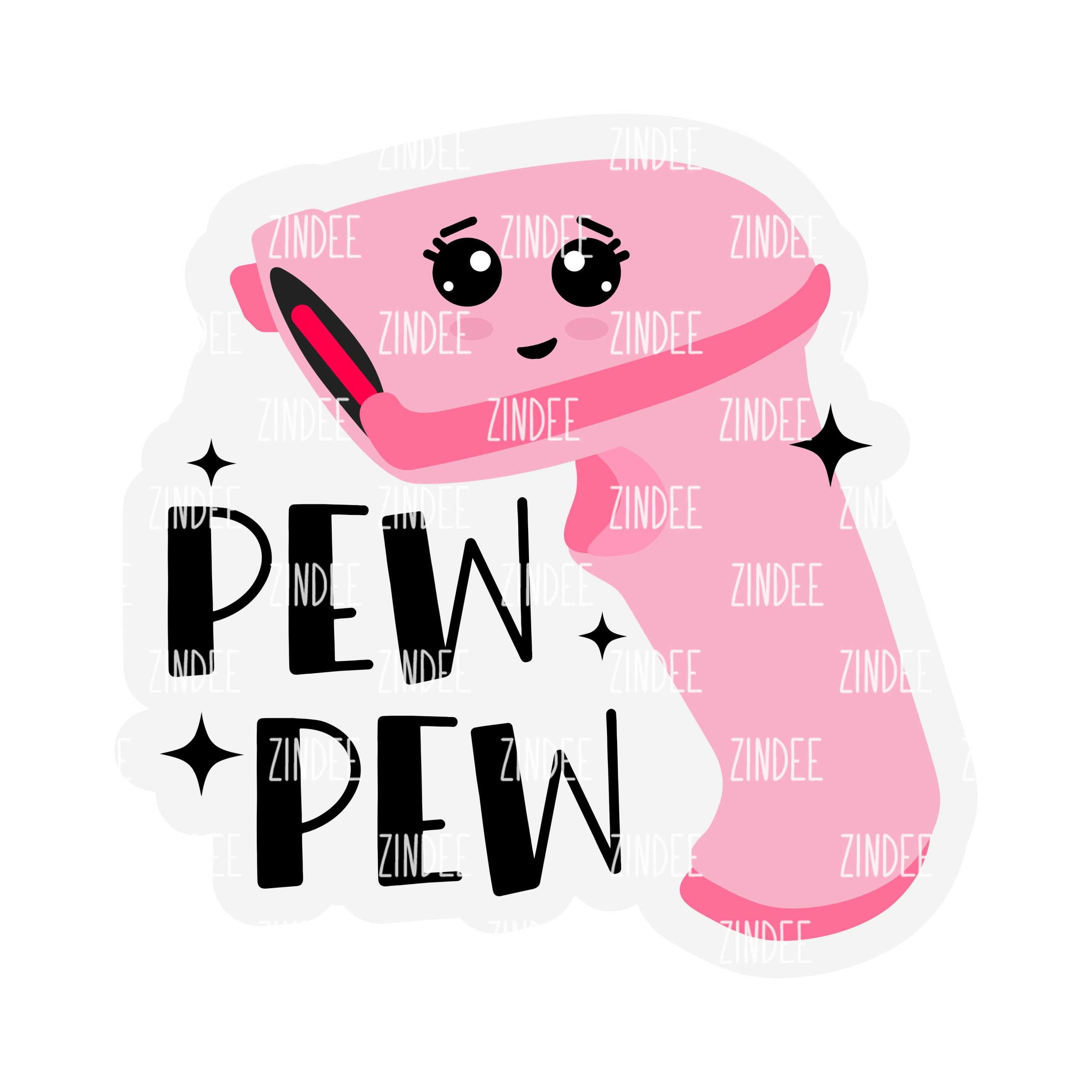 Pew Pew Bar Code Scanner Acrylic Blank- Sticker- UV DTF (3 inch)