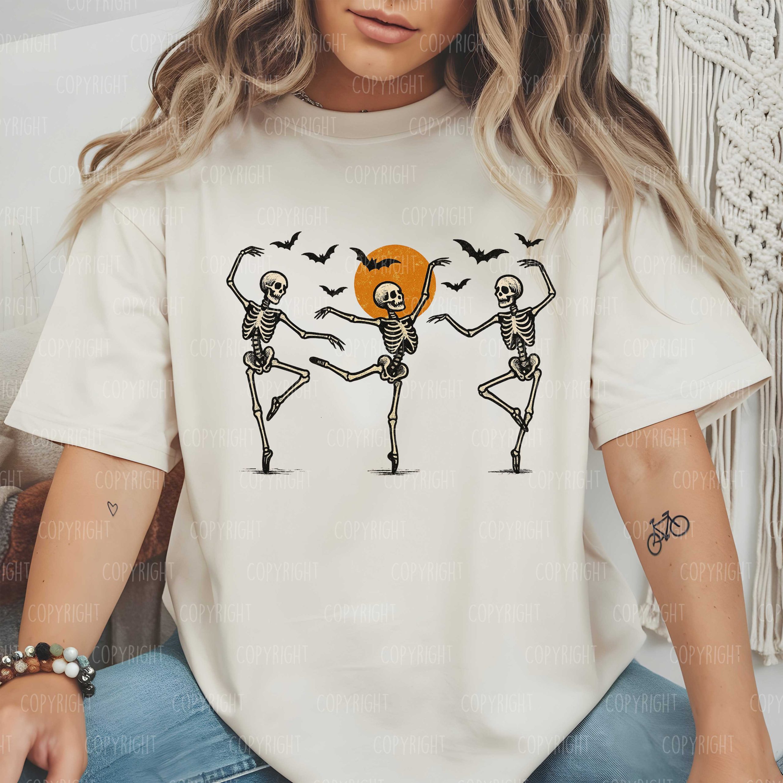 Skeleton Dance DTF Transfer