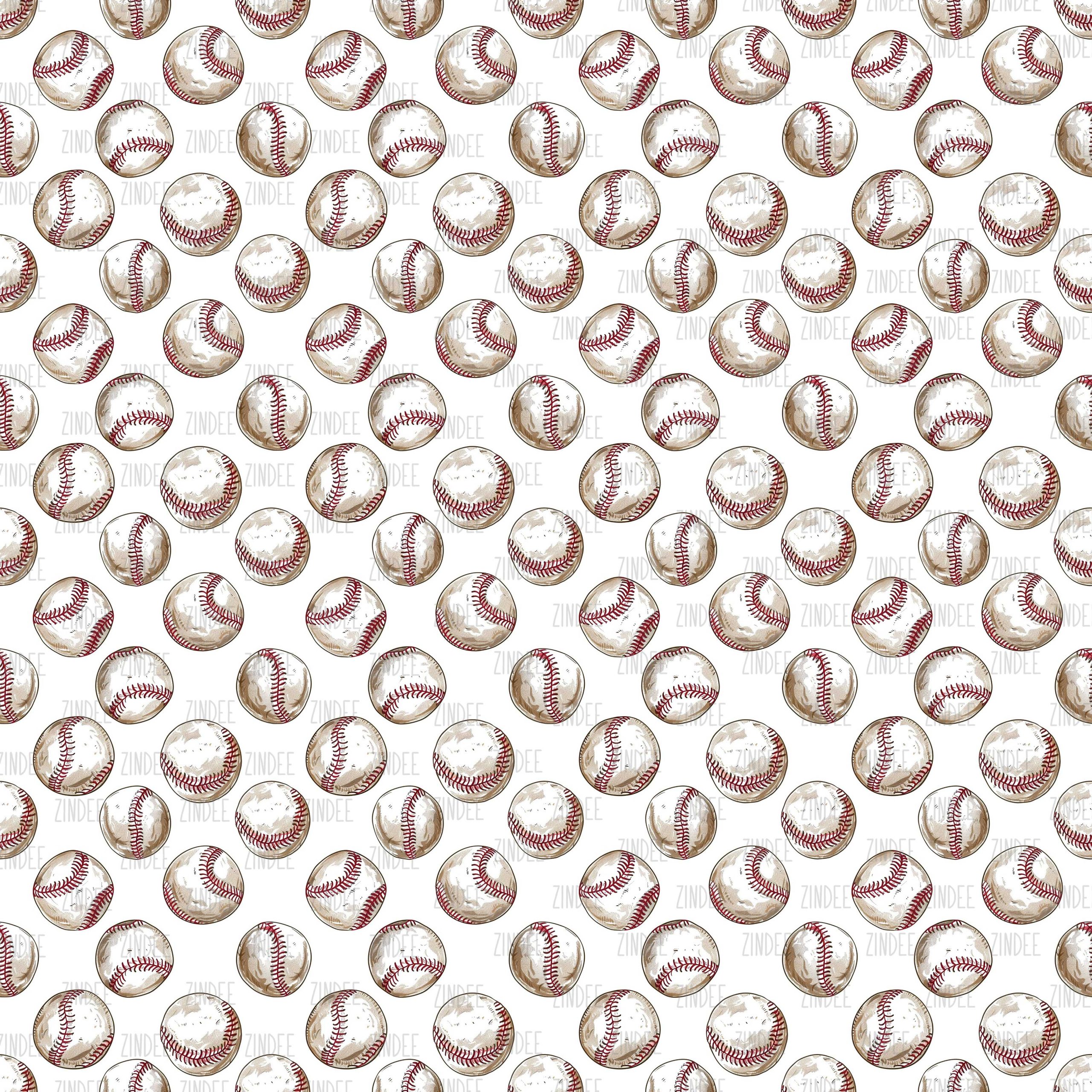 Vintage Baseballs seamless (vinyl)