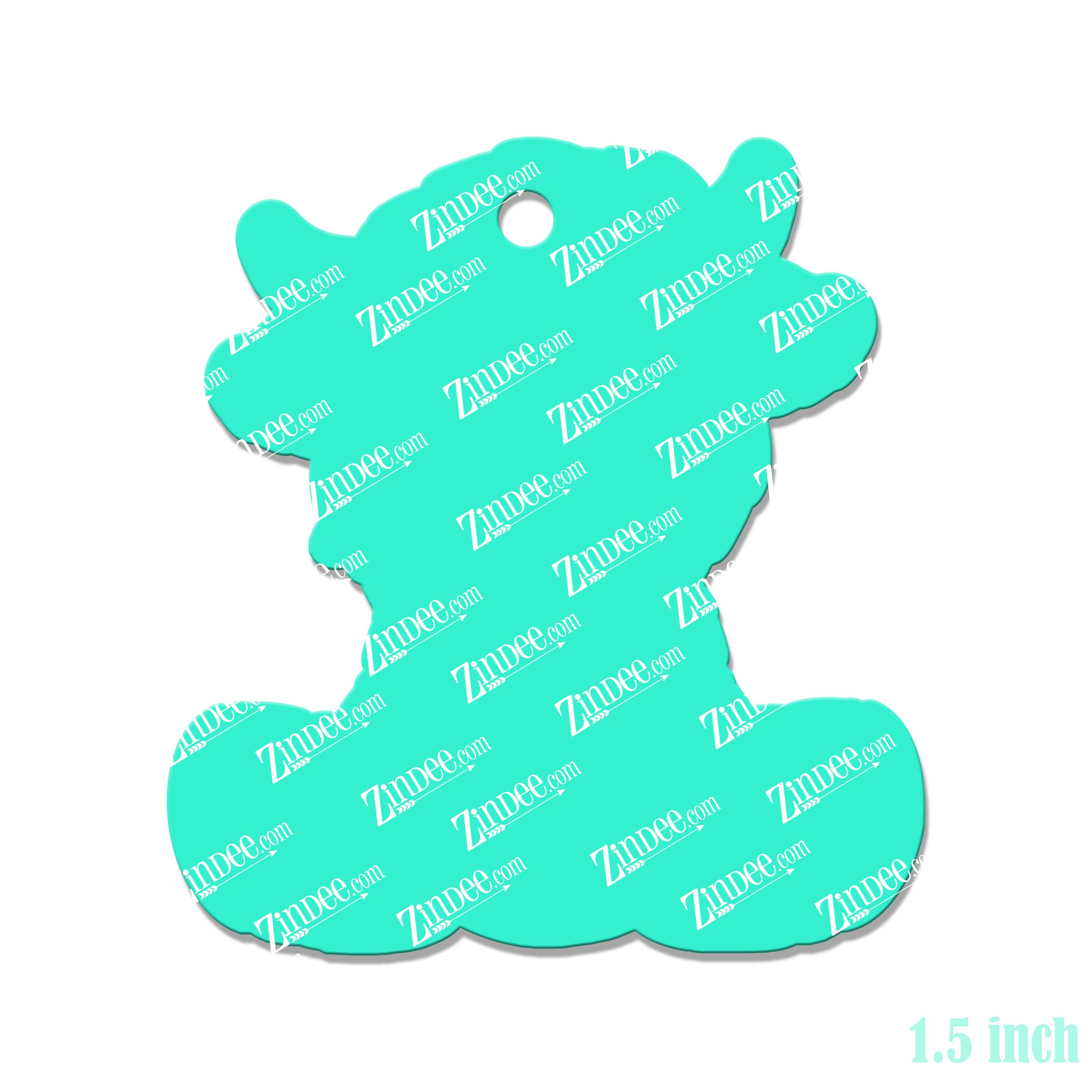 Sitting Highland Cow Acrylic Blank- Sticker- UV DTF (1.5 inch) - Image 2