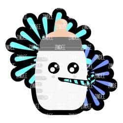 New Year Bottle – Acrylic Badge Reel Blank (2") No Hole | Optional Sticker or UV DTF