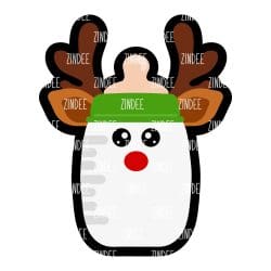 Reindeer Bottle – Acrylic Badge Reel Blank (2") No Hole | Optional Sticker or UV DTF