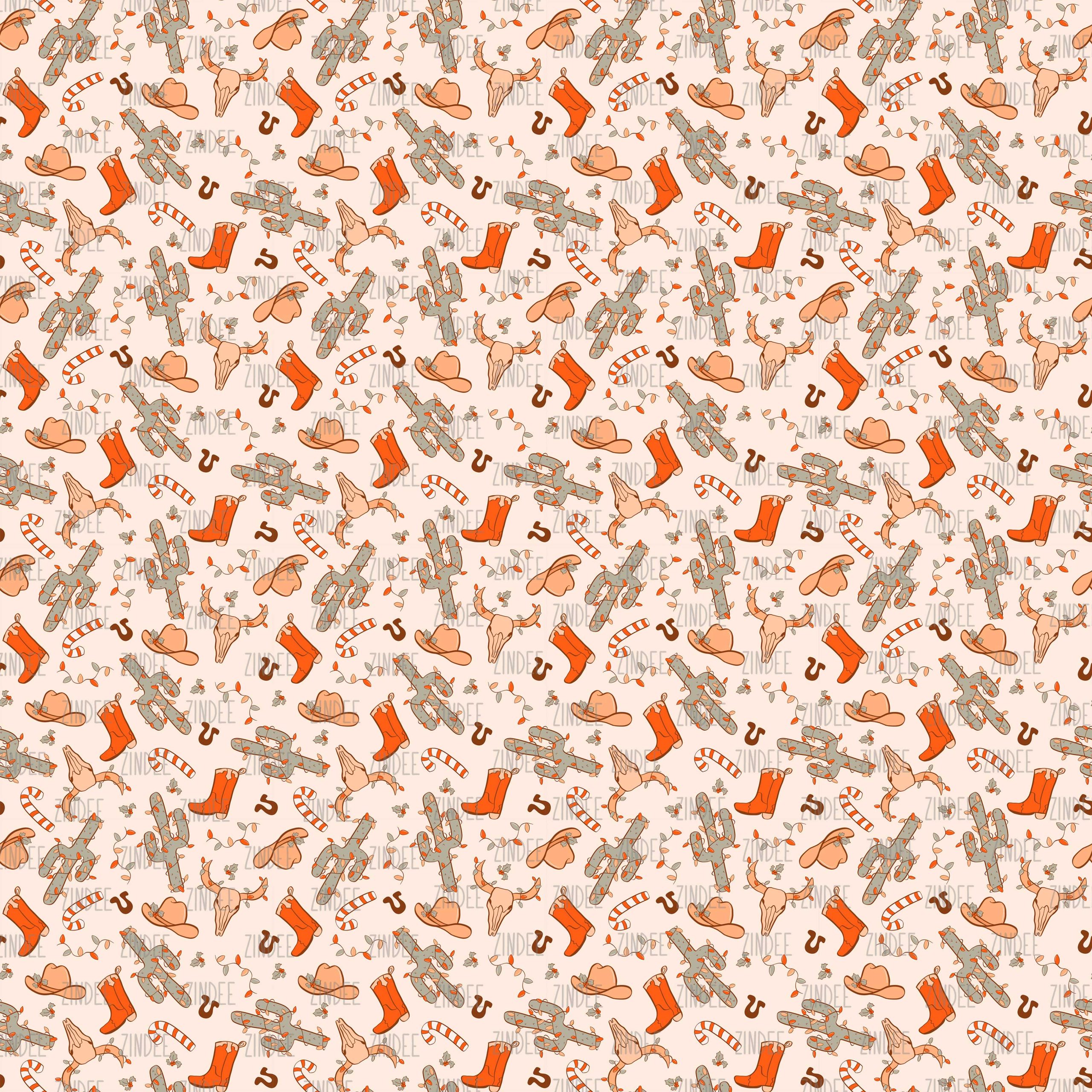 Western Christmas seamless (vinyl)